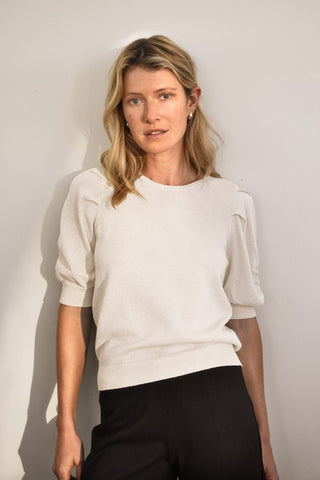 VaraiaPW Top in Whitecap Gray with Lurex