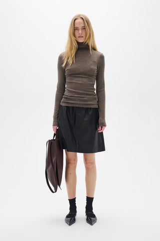 WookIW Leather Skirt in Black