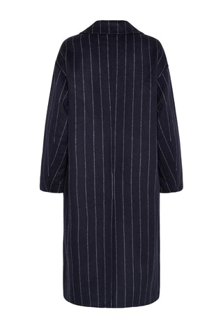 LorelaisPW Coat in Dark Navy Pinstripe
