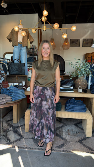 Autumn Bloom Pleated Skirt