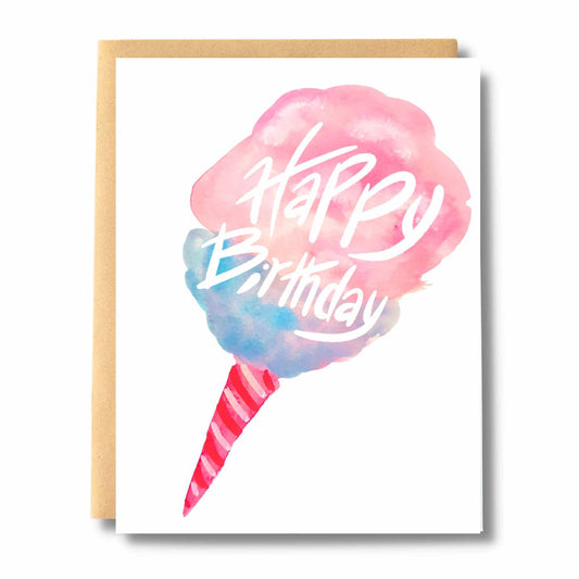 Cotton Candy Happy Birthday Card: With Card Clasp