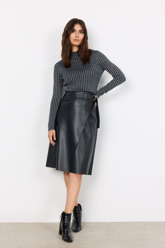 Beckie Black Faux Leather Skirt