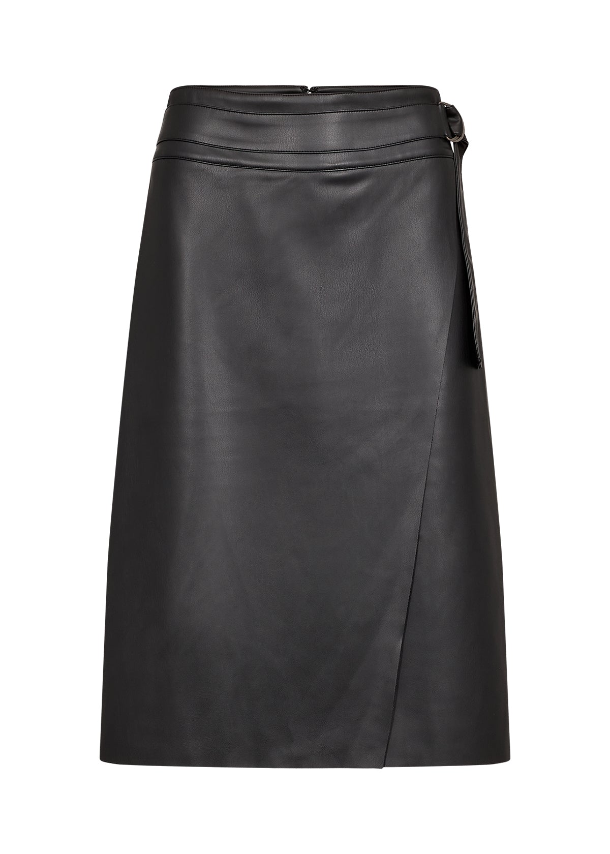 Beckie Black Faux Leather Skirt