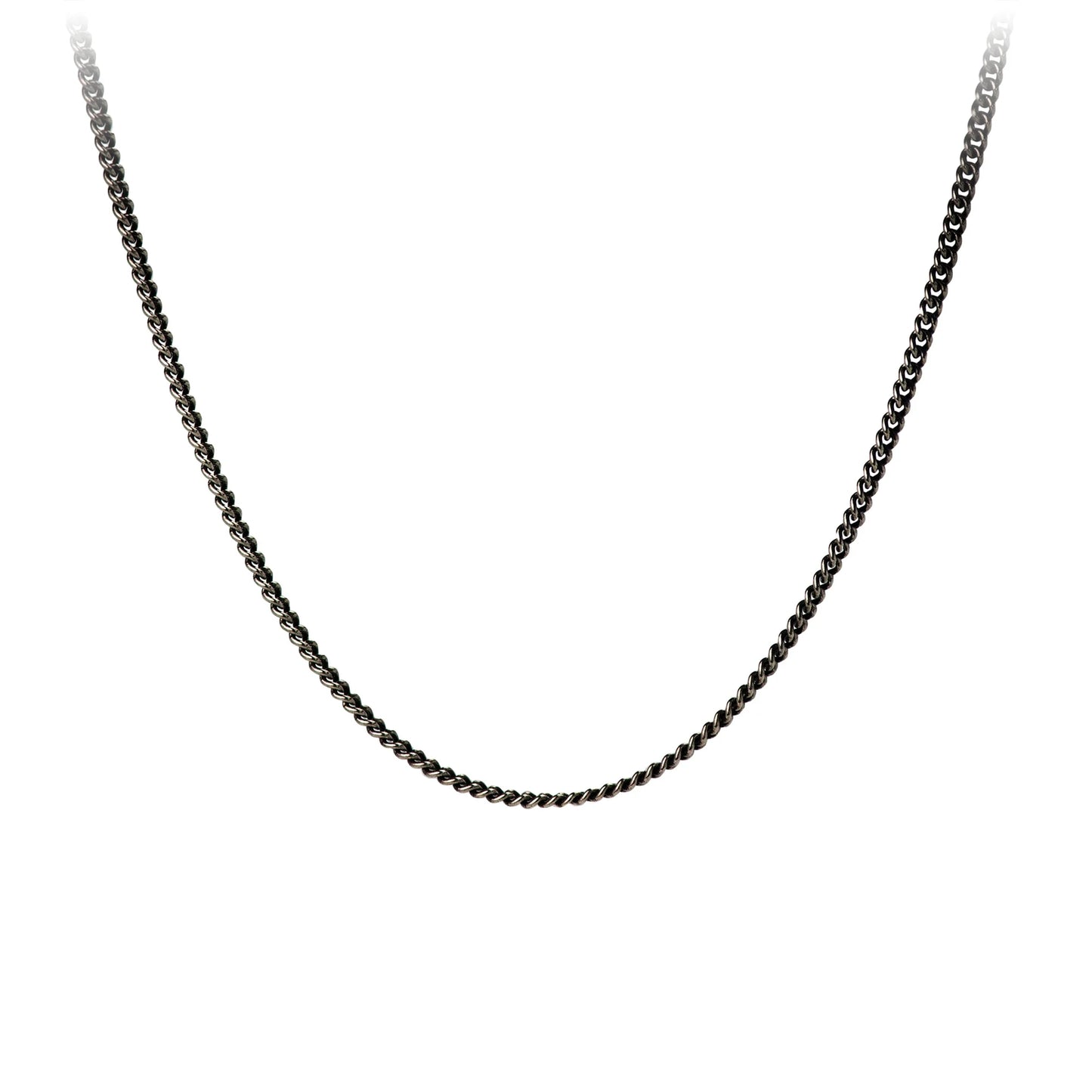 Black Fine Curb Chain-18"