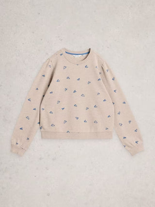 Heart Embroidered Sweatshirt