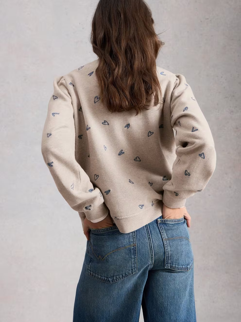 Heart Embroidered Sweatshirt