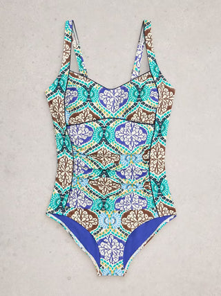 Splash Control Swimsuit in Green Print