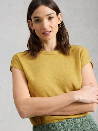 Rowan Linen Tee in Light Yellow