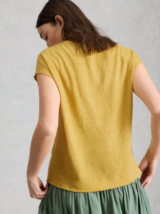 Rowan Linen Tee in Light Yellow