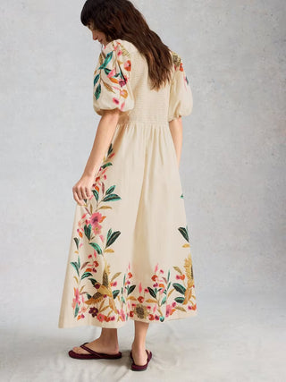 Maeve Embroidered Midi Dress