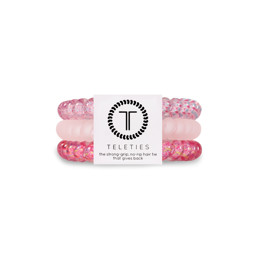 Think Pink - Small spiral hair ties, 3 pack