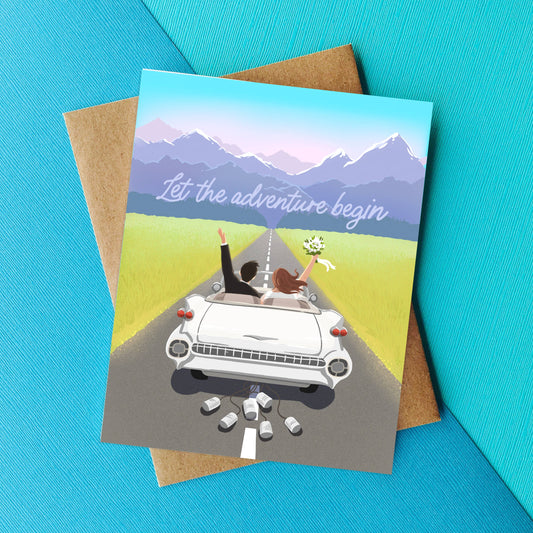 Let the Adventure Begin Wedding Card- Wedding Day Card