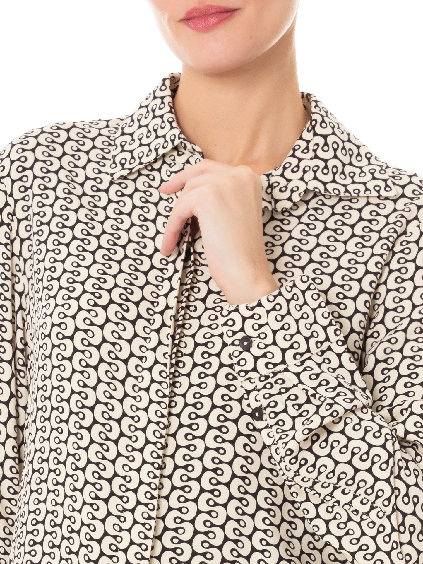 Black & White Patterned Blouse