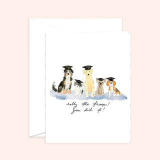 Grad Party Graduation Card - Dog Lover - White