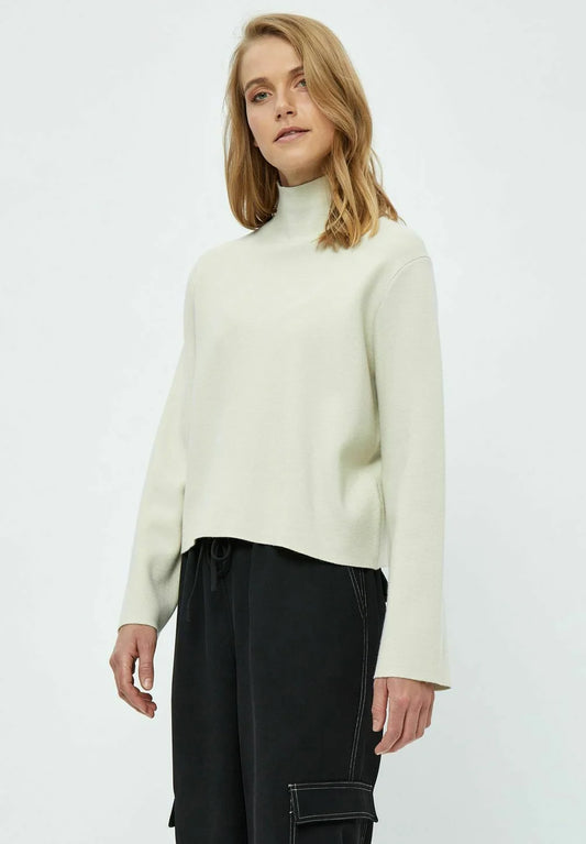 MSLupi High Neck Knit Pullover Light Birch
