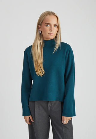 MSLupi High Neck Knit Pullover in Green Gables