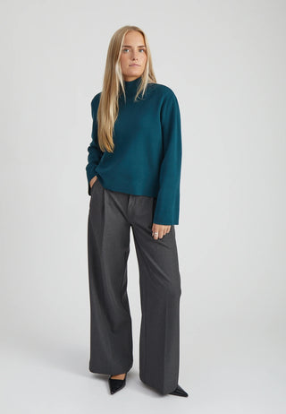 MSLupi High Neck Knit Pullover in Green Gables