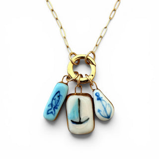 Lucky Fish Charm: Blue Fish White Background