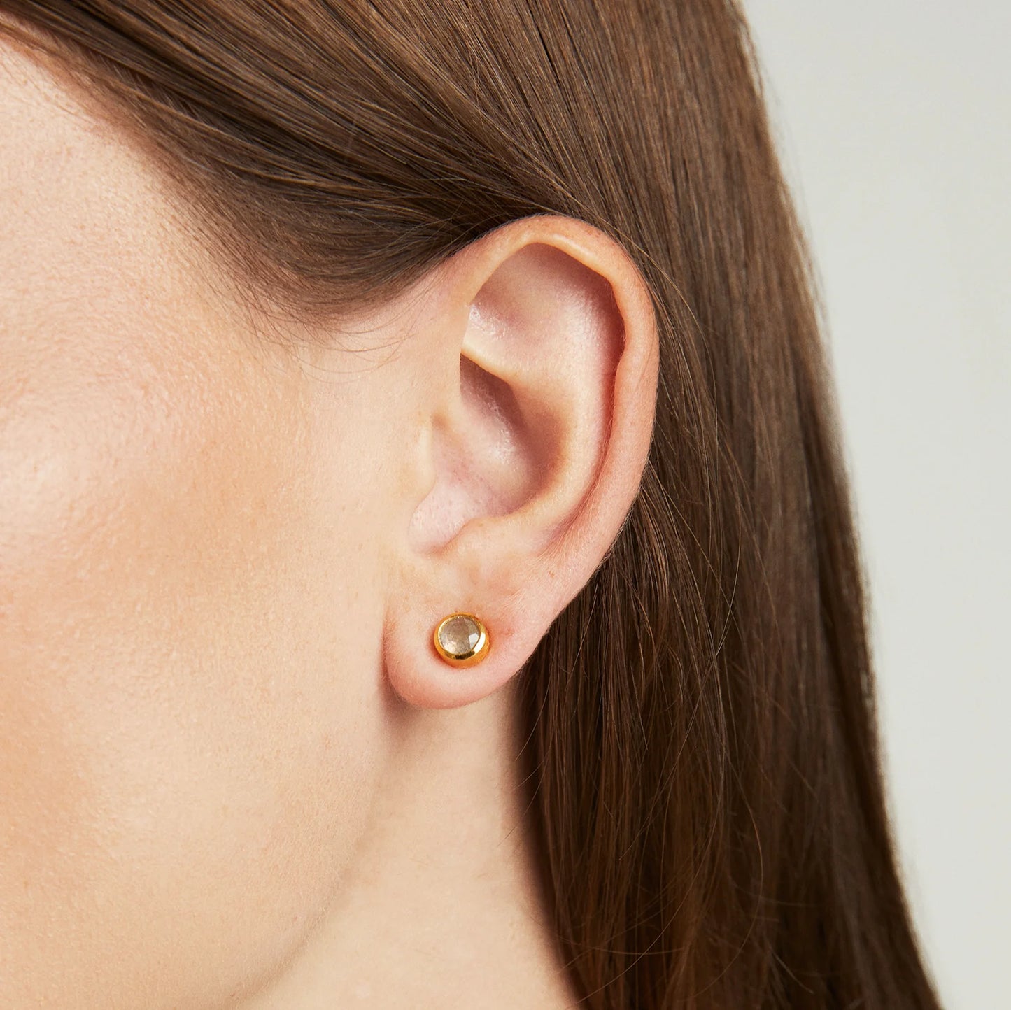 Signature Small Knockout Studs- Moonstone
