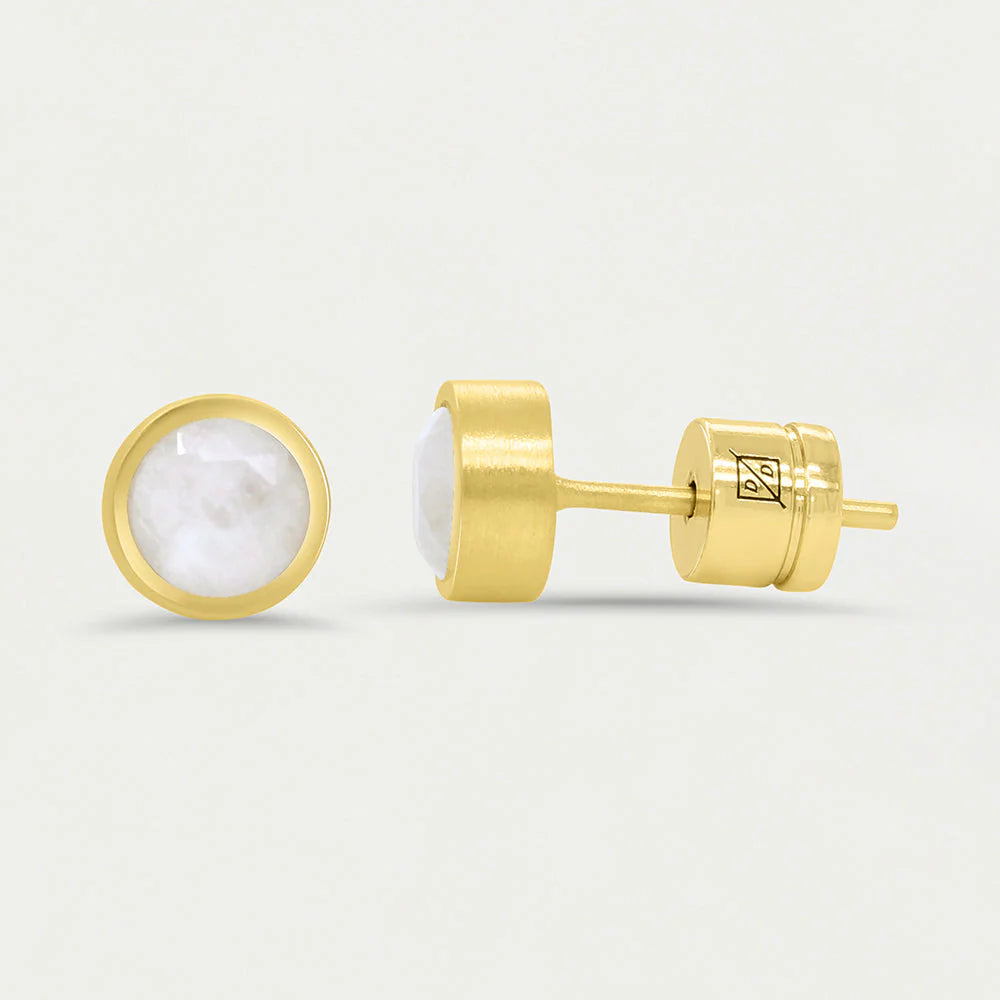 Signature Small Knockout Studs- Moonstone