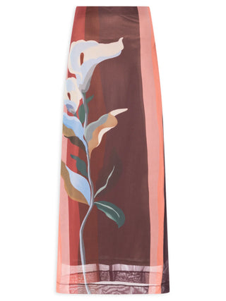 Saia Tule Est Brisa Floral Skirt
