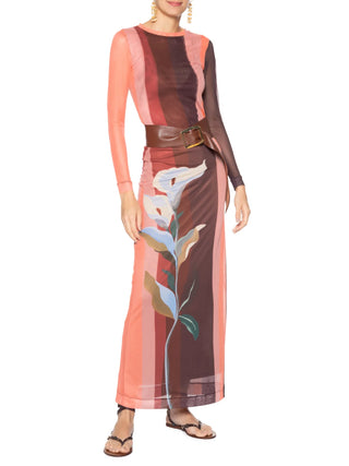 Saia Tule Est Brisa Floral Skirt