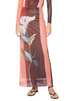 Saia Tule Est Brisa Floral Skirt