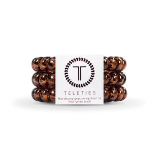 Tortoise - Large Spiral Hair Coils, Hair Ties, 3-pack