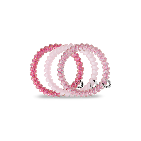 Think Pink - Small spiral hair ties, 3 pack