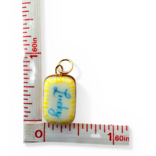 “Lucky” Yellow Rectangle Charm