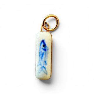 Lucky Fish Charm: Blue Fish White Background