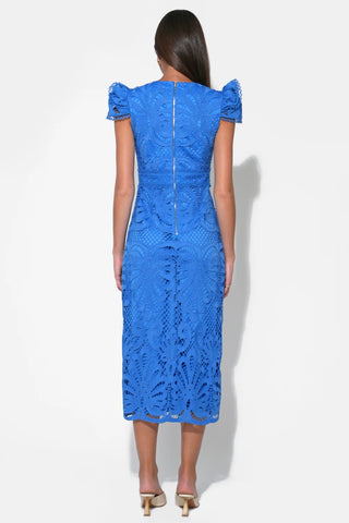 Daisy Cap Sleeve Scallop Lace Midi Dress
