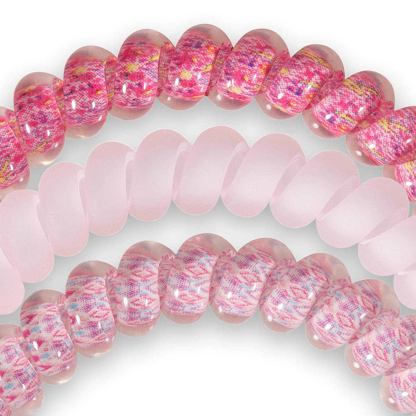 Think Pink - Small spiral hair ties, 3 pack