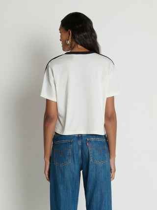 Ada Button Tee - Porcelain Colour Block
