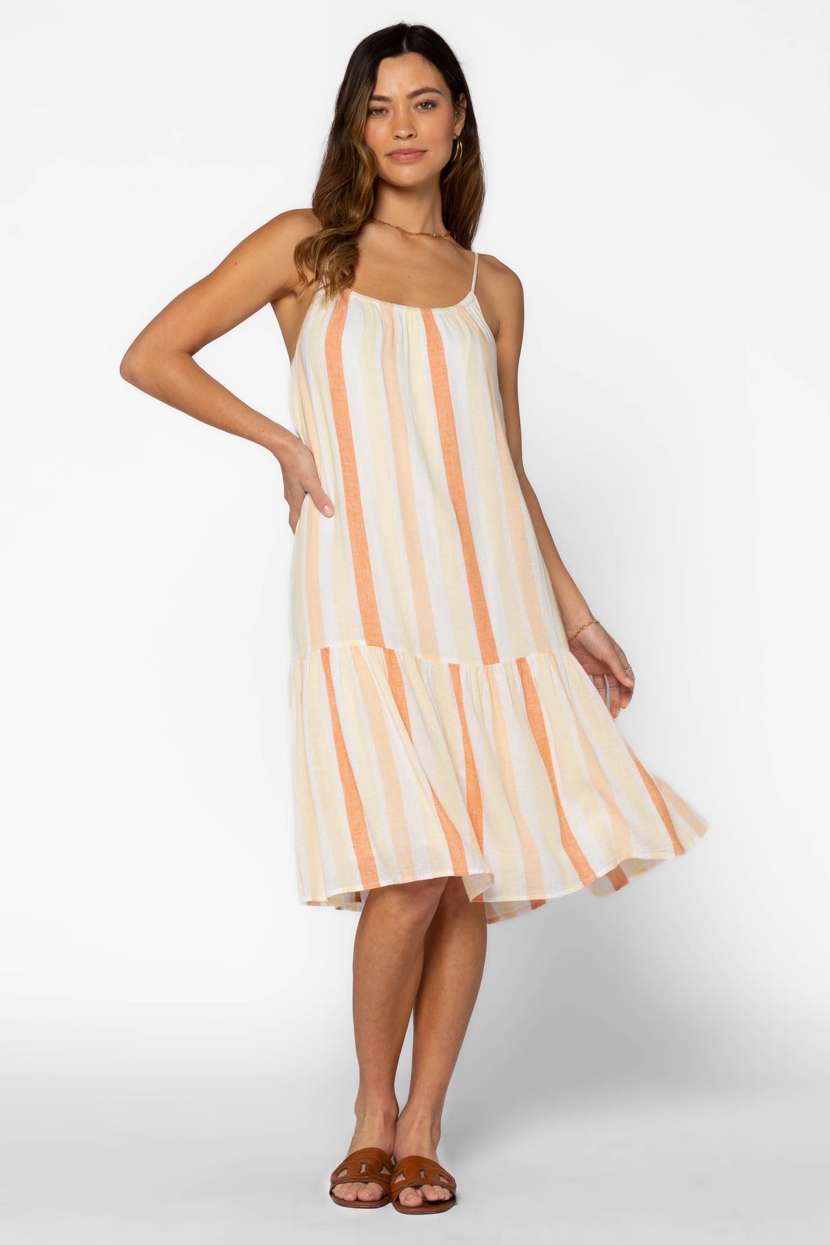 Amelie Orange Stripe Dress