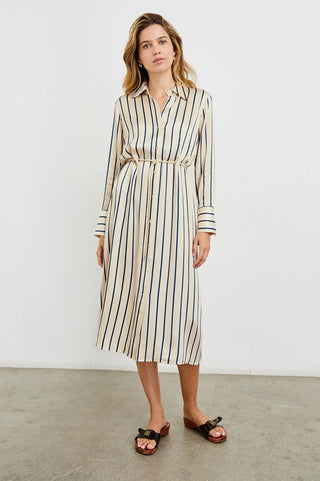 Anina Dress - Ceramic Navy Stripe
