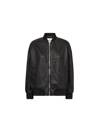 MMRuby Leather Bomber Jacket Black