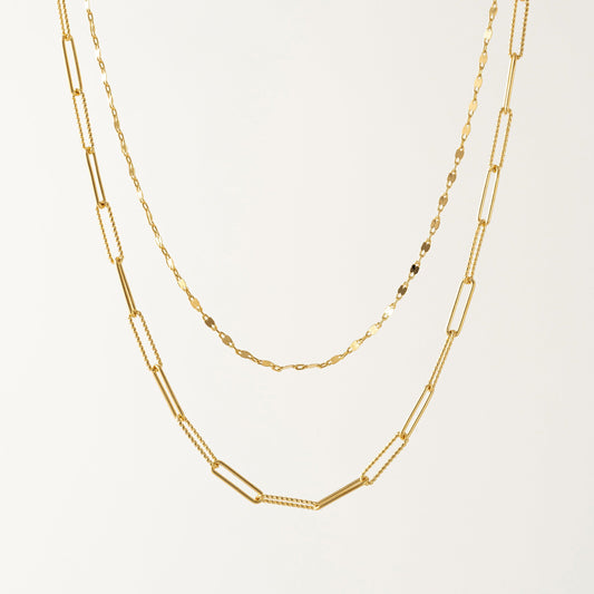 Arlo Paperclip Layered Necklace