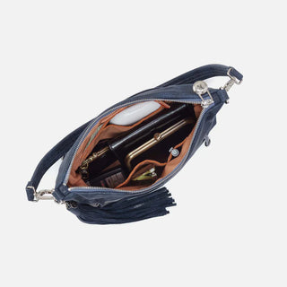 Kori Hobo in Buffed Leather - Indigo Sky