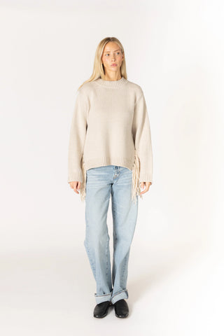 Novelty Tassel Sweater in Bone