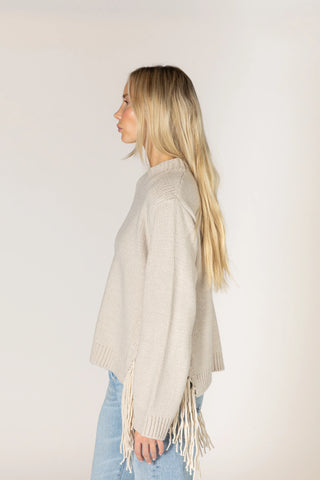 Novelty Tassel Sweater in Bone