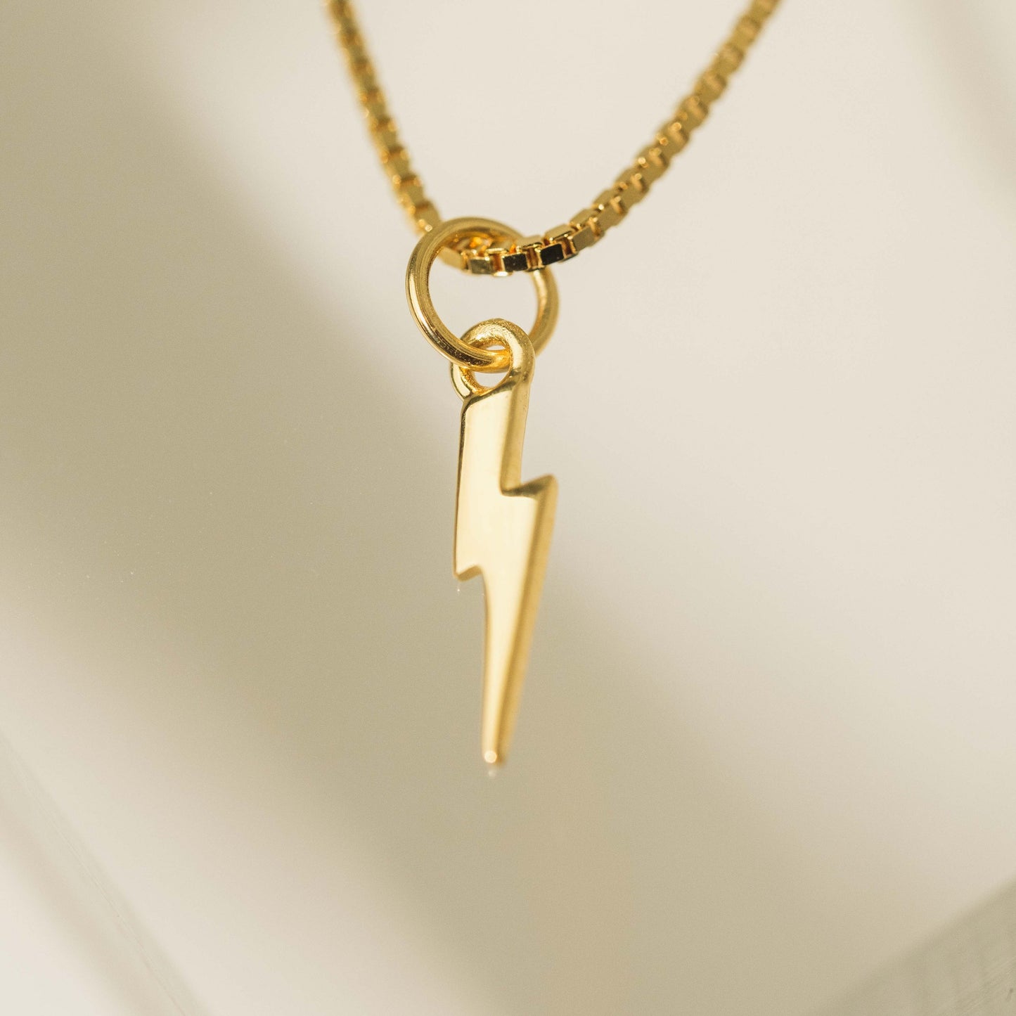 Demi- Fine Bolt Charm Necklace Gold