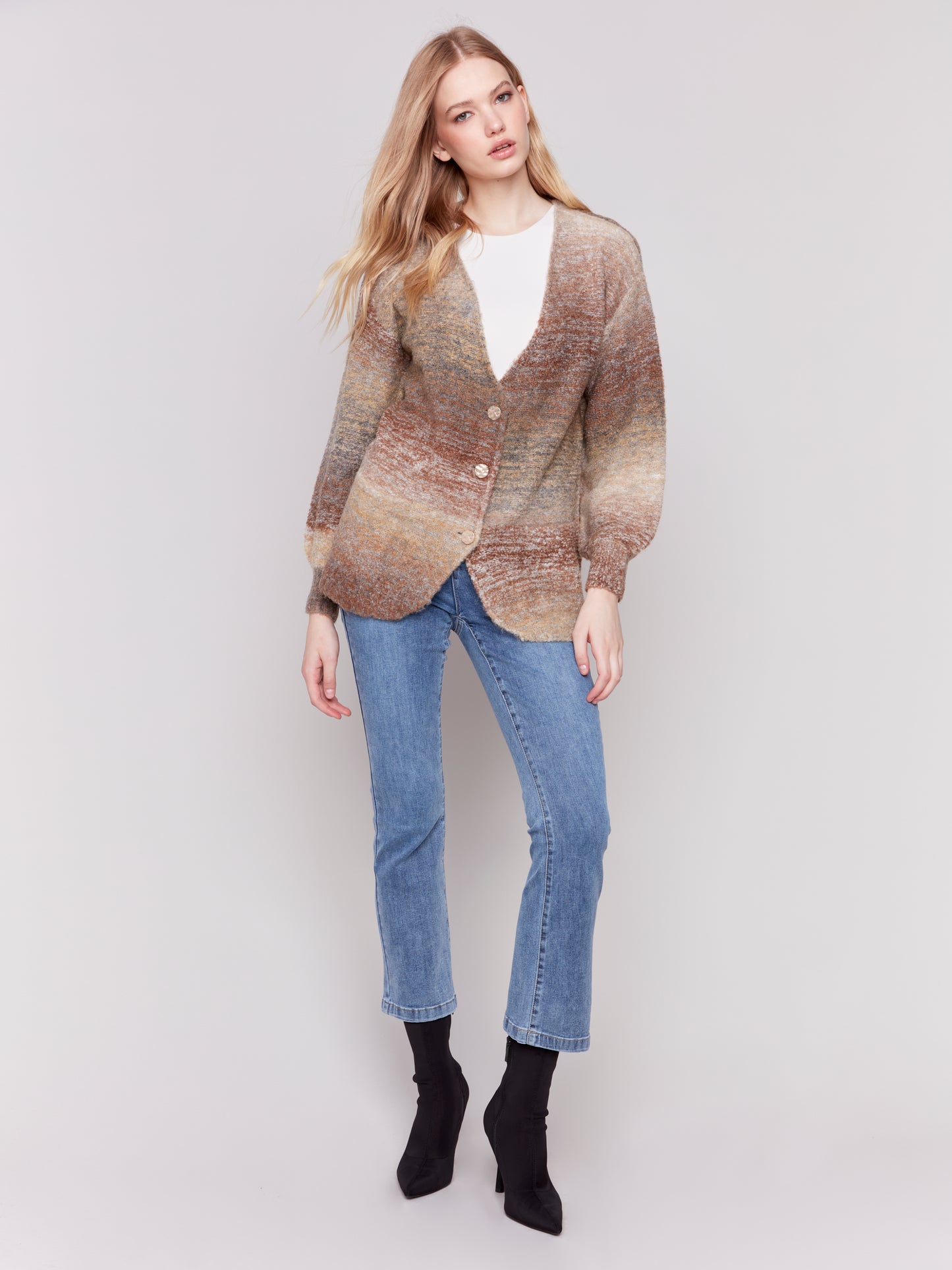 Long Sleeve Boucle Cardigan