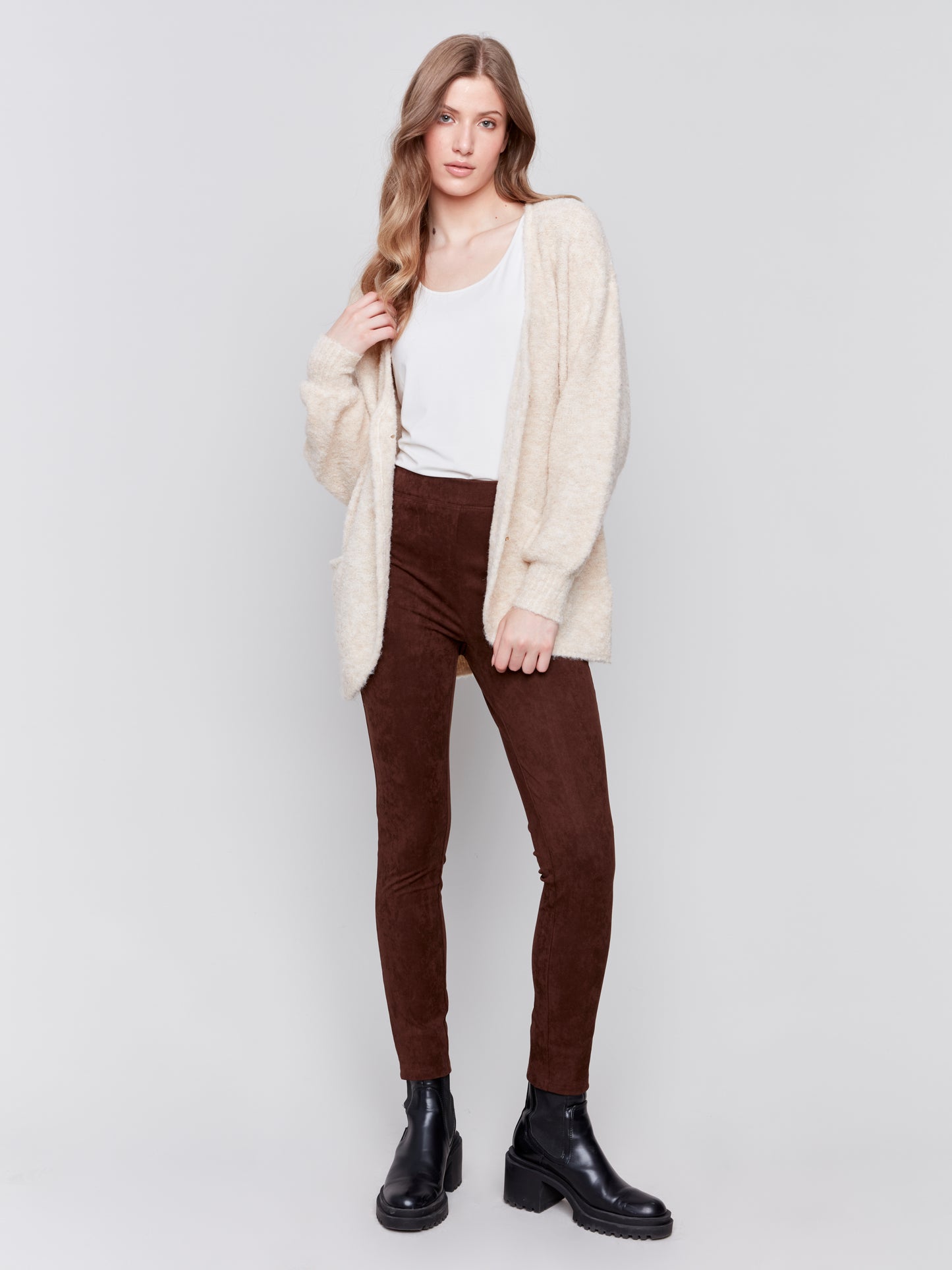 Boucle Knit Long Cardigan