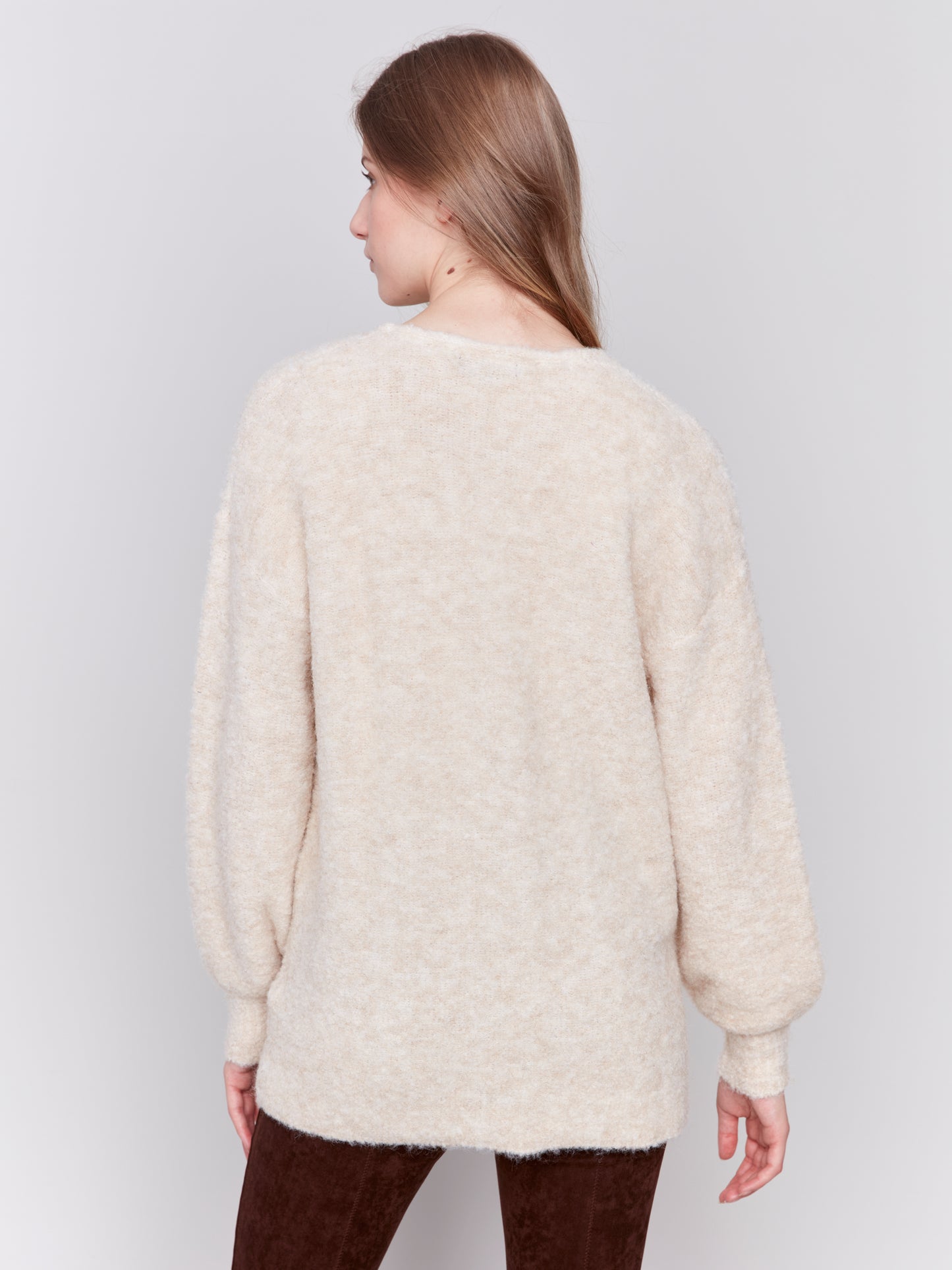 Boucle Knit Long Cardigan