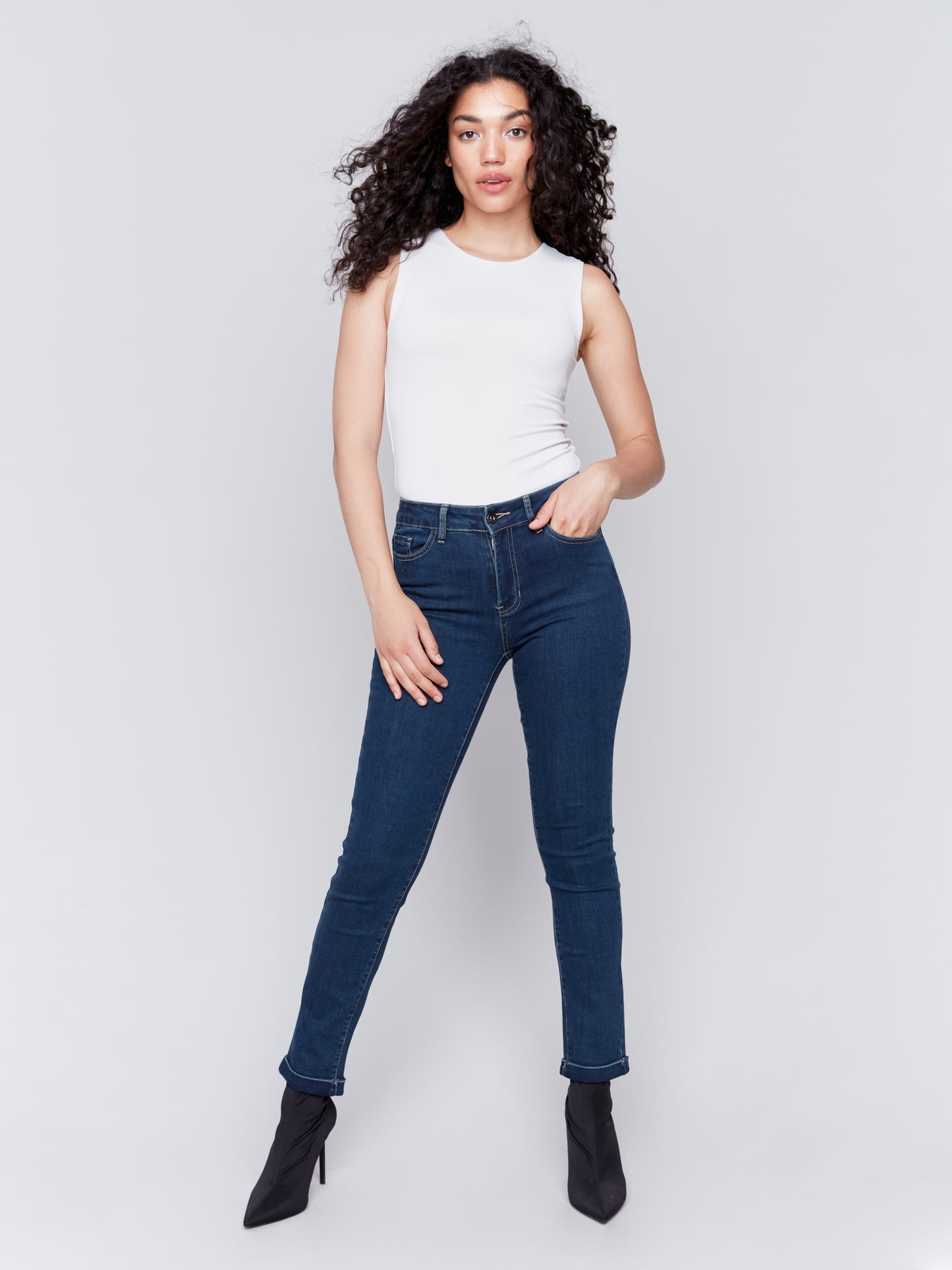 Denim Jeans with Hem Cuff