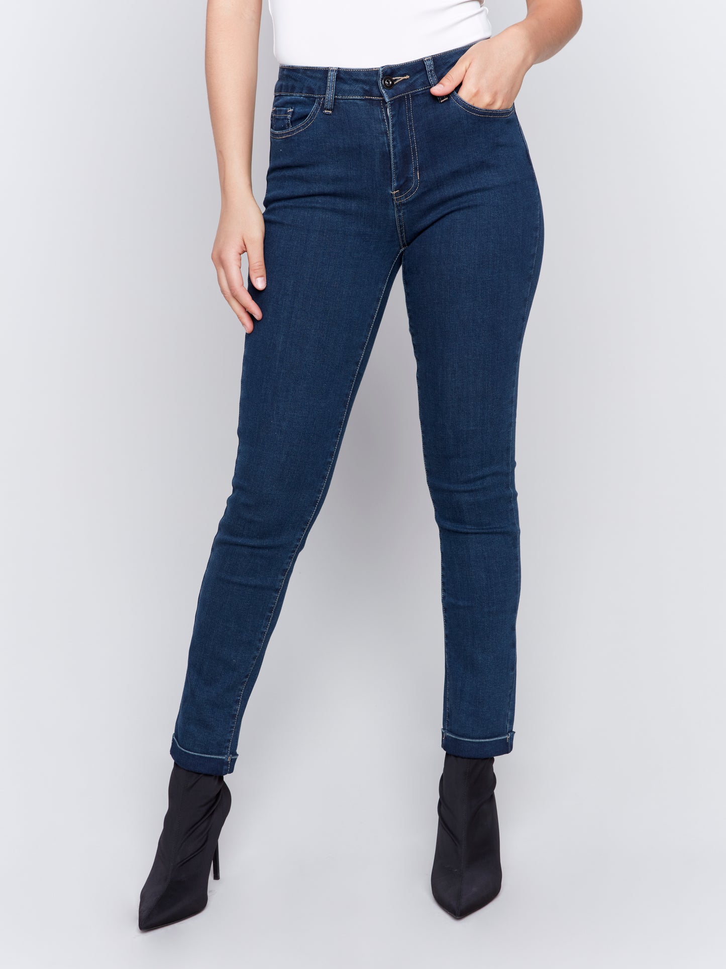 Denim Jeans with Hem Cuff