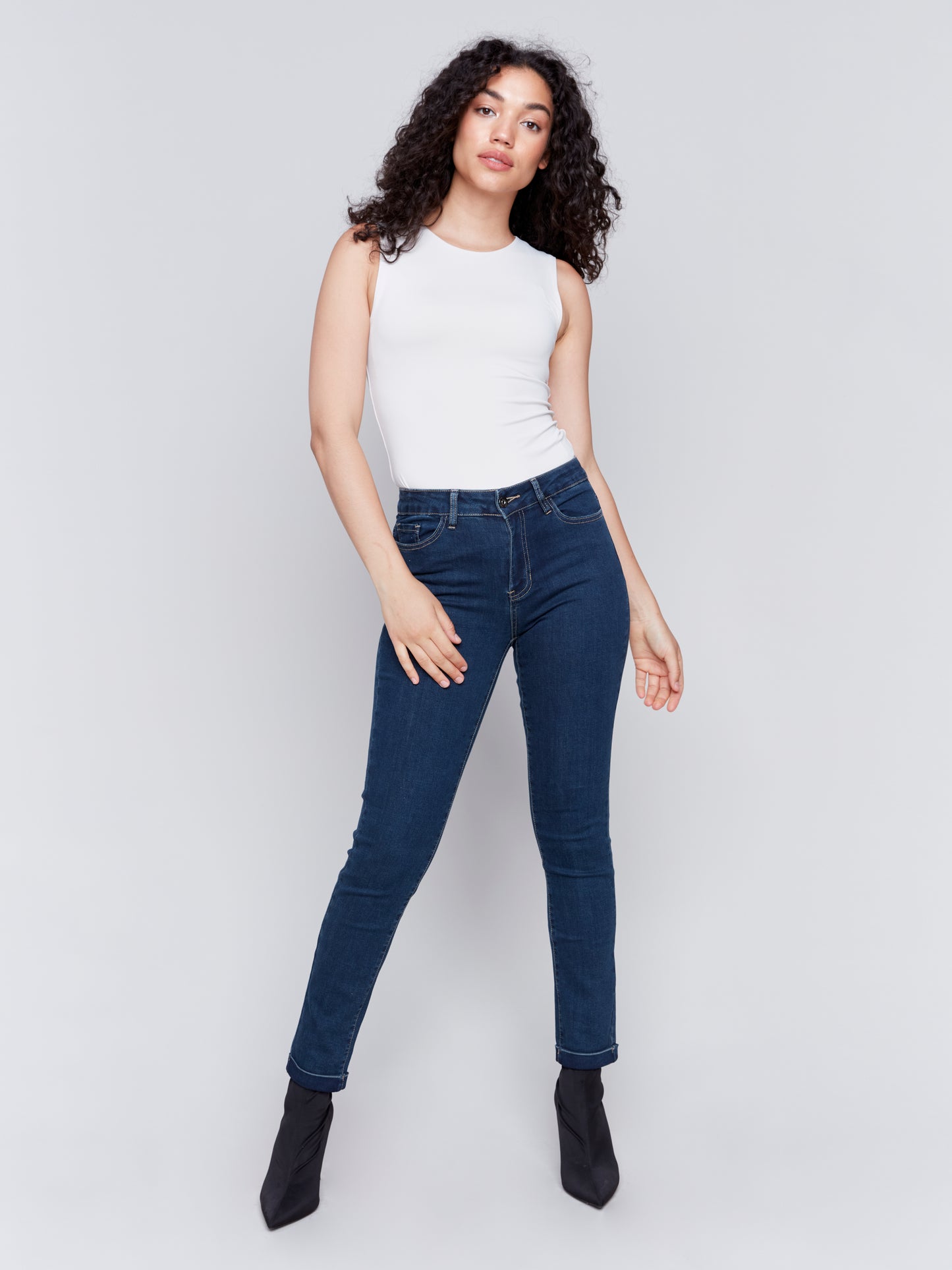 Denim Jeans with Hem Cuff