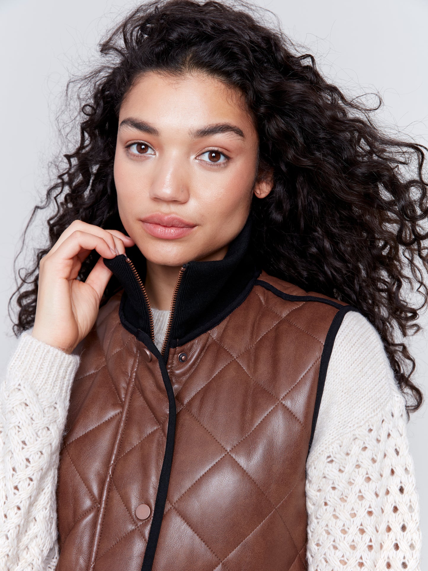 Long Quilted Leather Vest