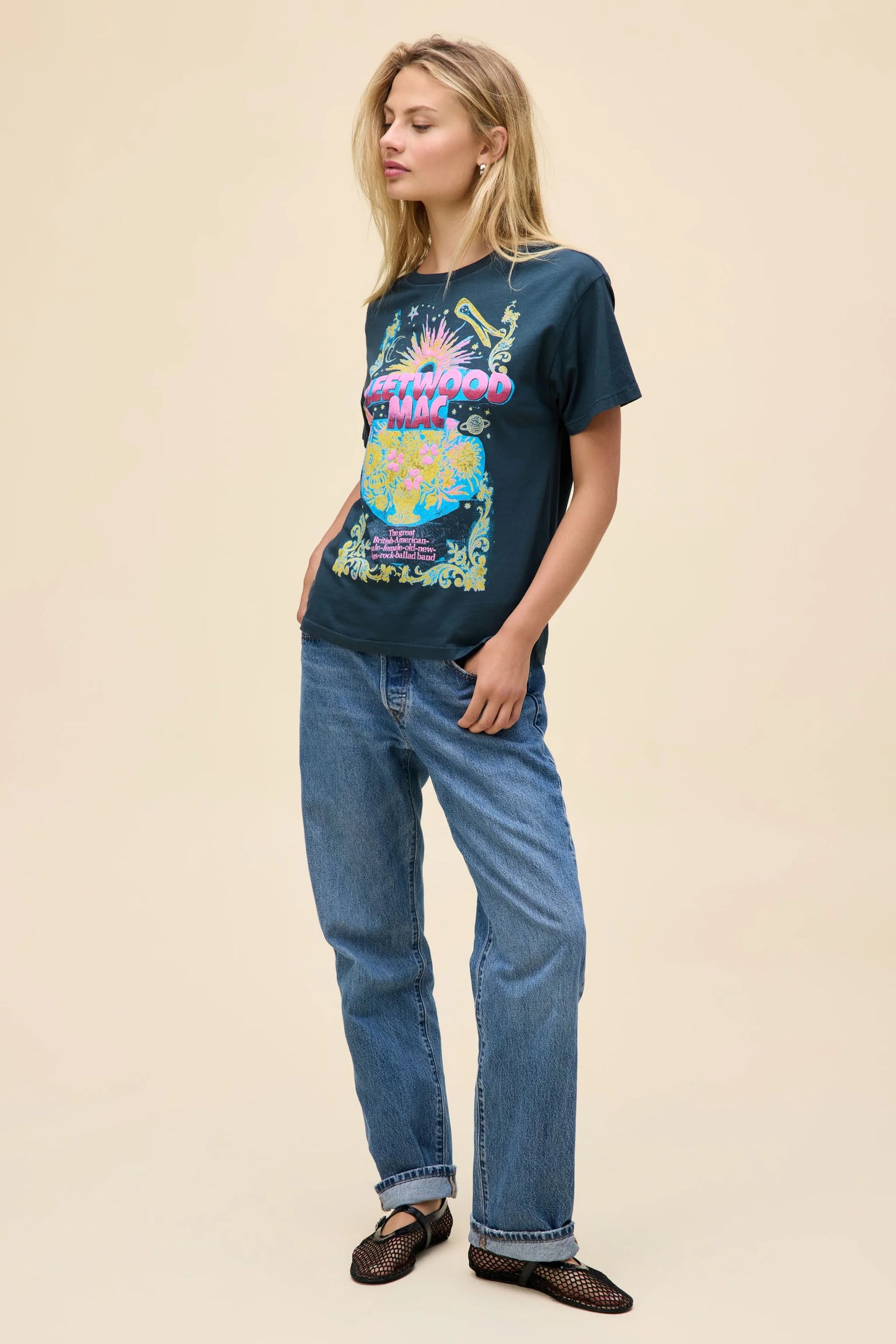 FLEETWOOD MAC CELESTIAL BOUQUET BOYFRIEND TEE